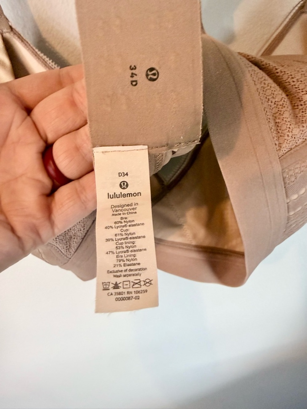 lululemon athletica Awake to Lace Bra Soft Sand - Picture 7 of 8